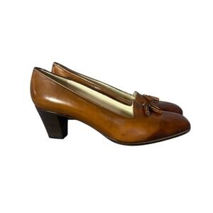 Reed Evins Made in Italy Brown Leather Tassel Pumps- Vintage Sz 6